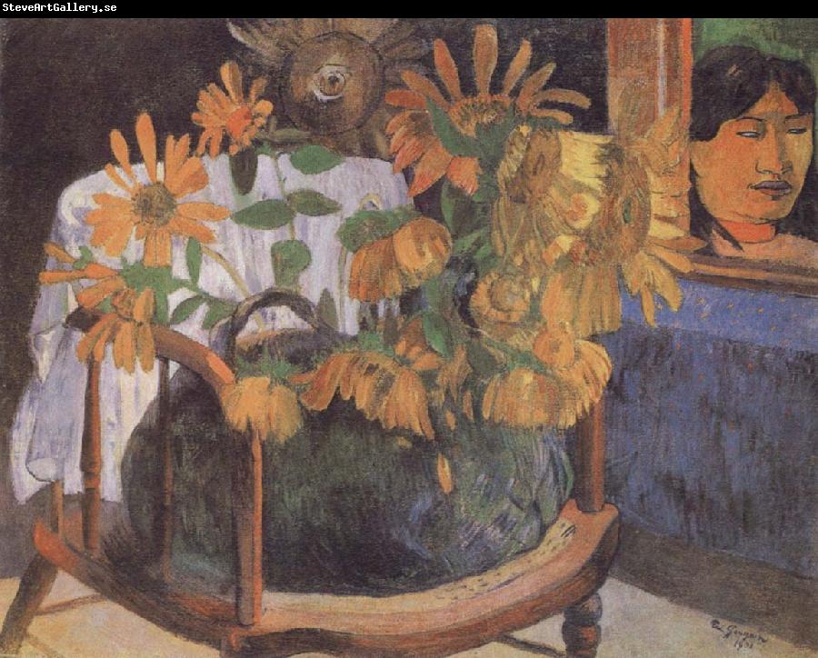 Paul Gauguin Sunflowers on a chair